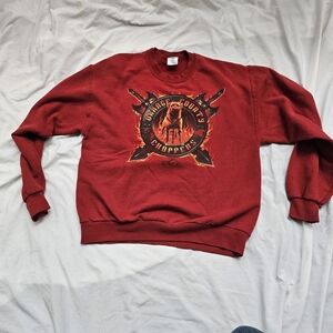 Vintage 90’s Red County Choppers Sweatshirt Mens Meduim Crewneck Dog Rare